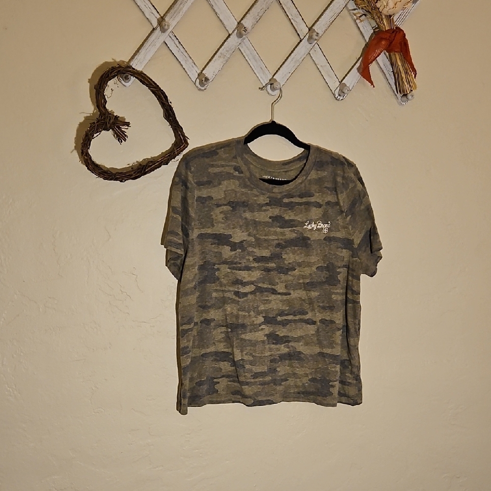 🍀Lucky Brand Green Camouflage Tee🍀